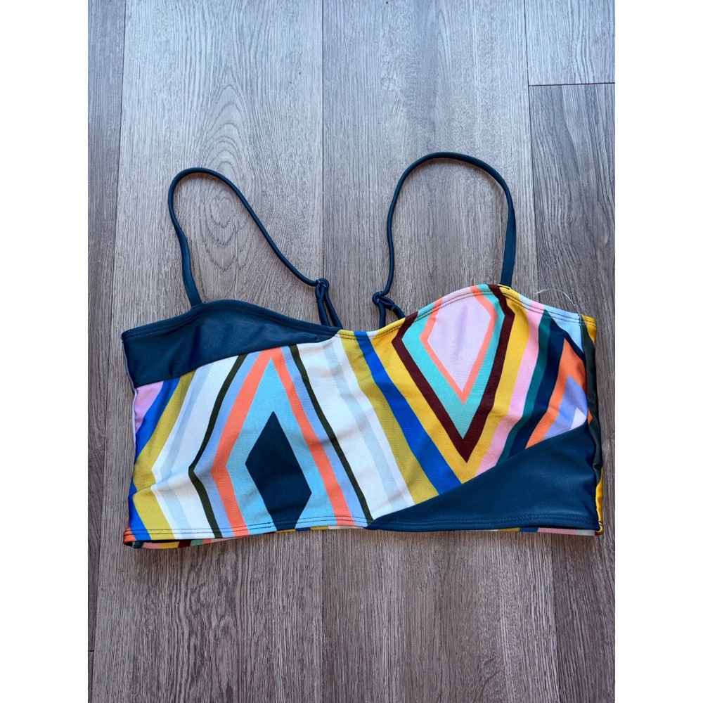 Zoot Sports Womens Geometric Chevron Bikini Top Multicolor Swimwear Adjustable